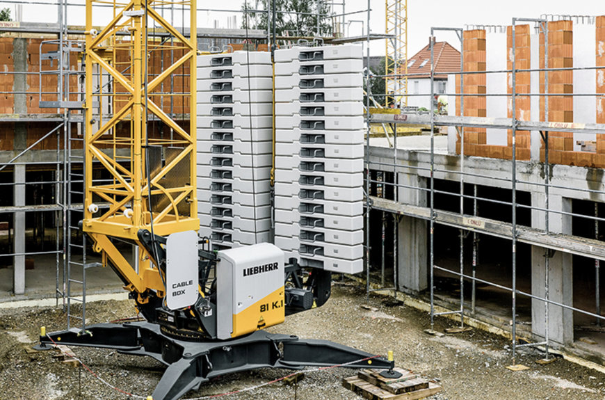 Liebherr mixing tower supplies quality concrete for crane ballast weights